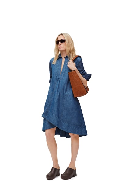 LOEWE Tunic dress in cotton 靛藍色 plp_rd