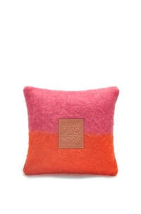 LOEWE Stripe cushion in mohair and wool Orange/Multicolor