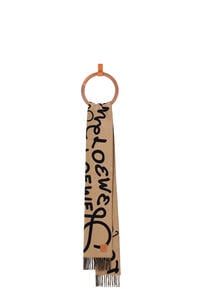LOEWE LOEWE scarf in wool and cashmere Camel/Black