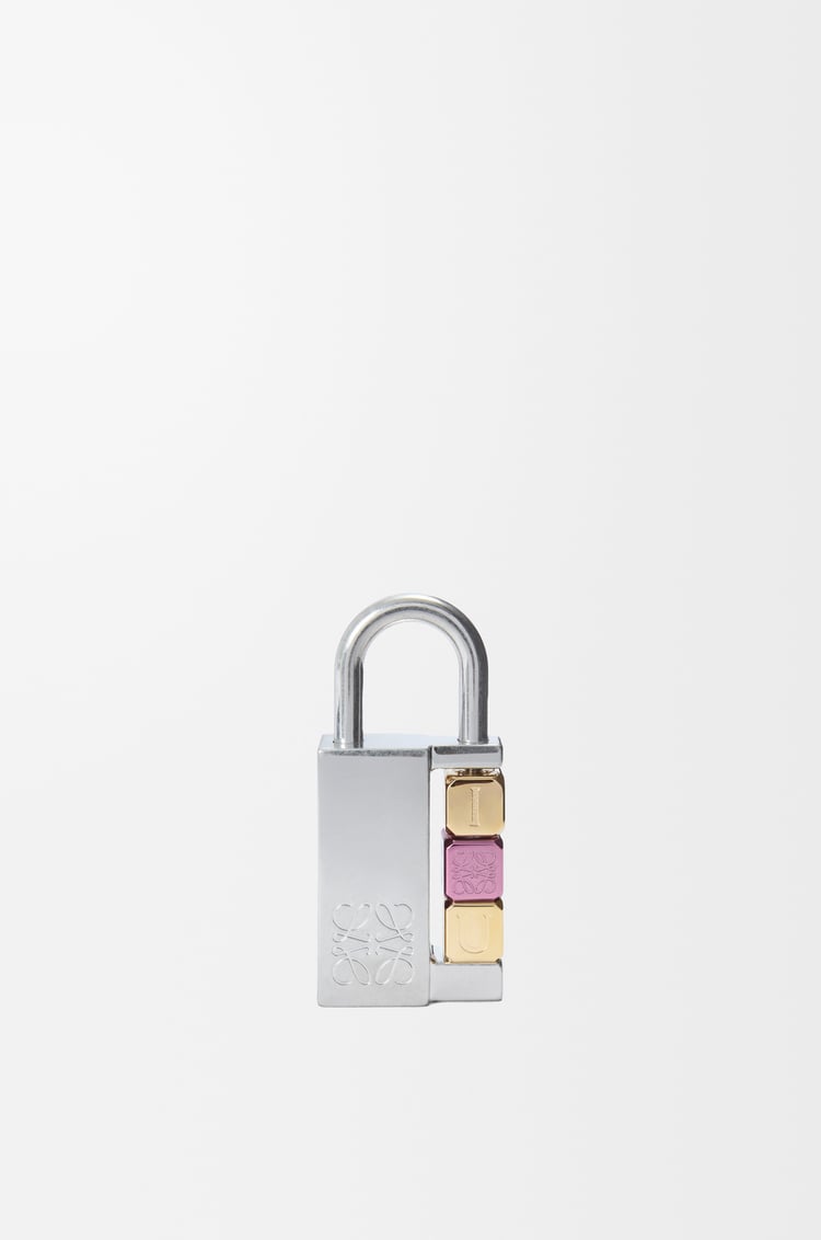 LOEWE Padlock charm in brass Palladium