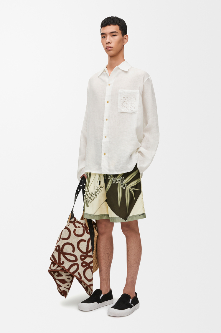 LOEWE Toalla en algodón Marrón/Beige