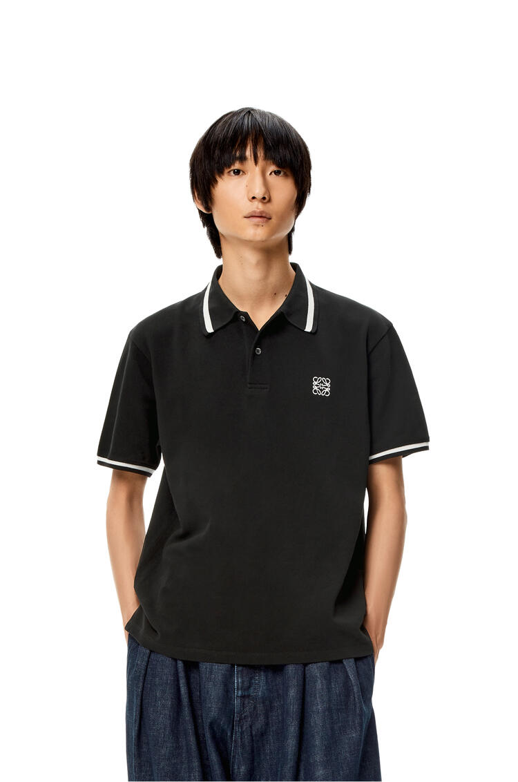 LOEWE Anagram polo in cotton Black pdp_rd