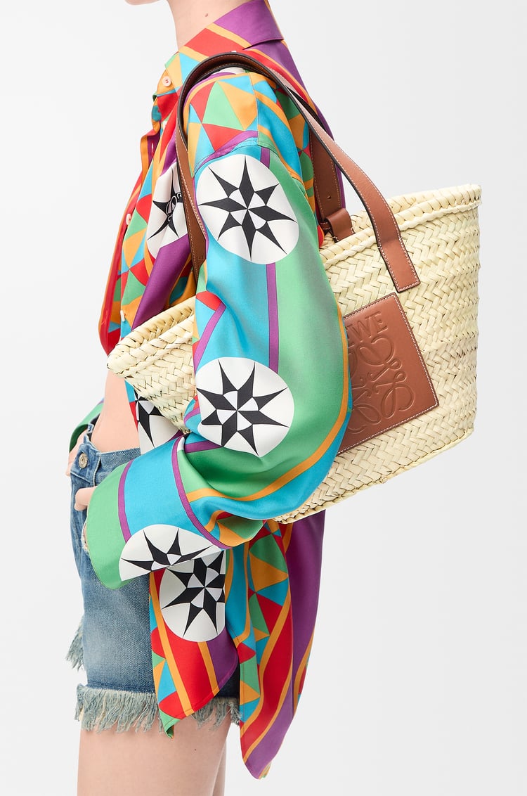 LOEWE バスケットバッグ（ヤシの葉&カーフ） ナチュラル/タン