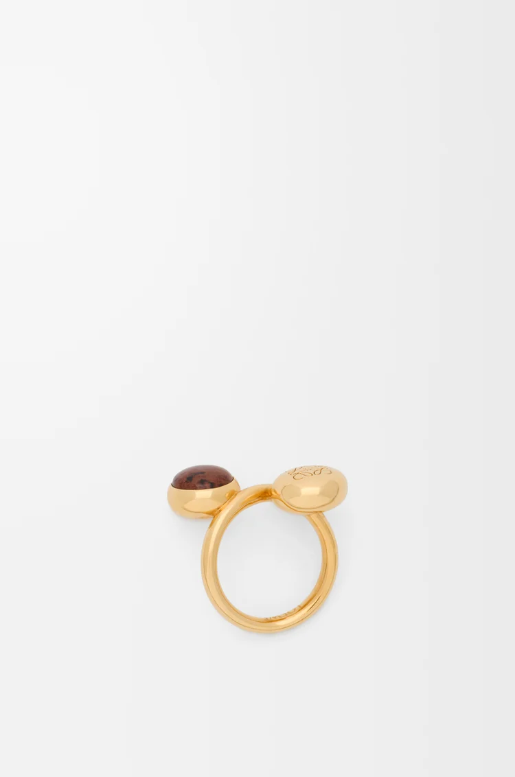 LOEWE アナグラム ペブル リング ゴールド/レッド