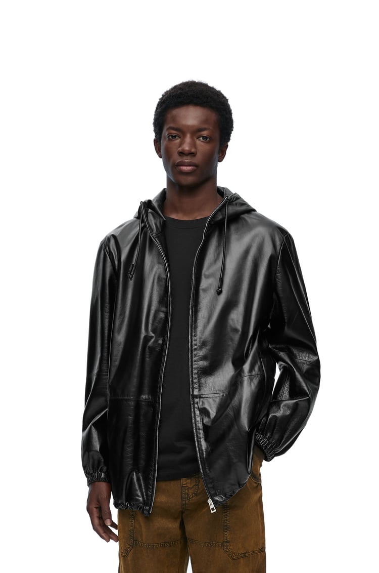 LOEWE Hooded jacket in nappa lambskin Black