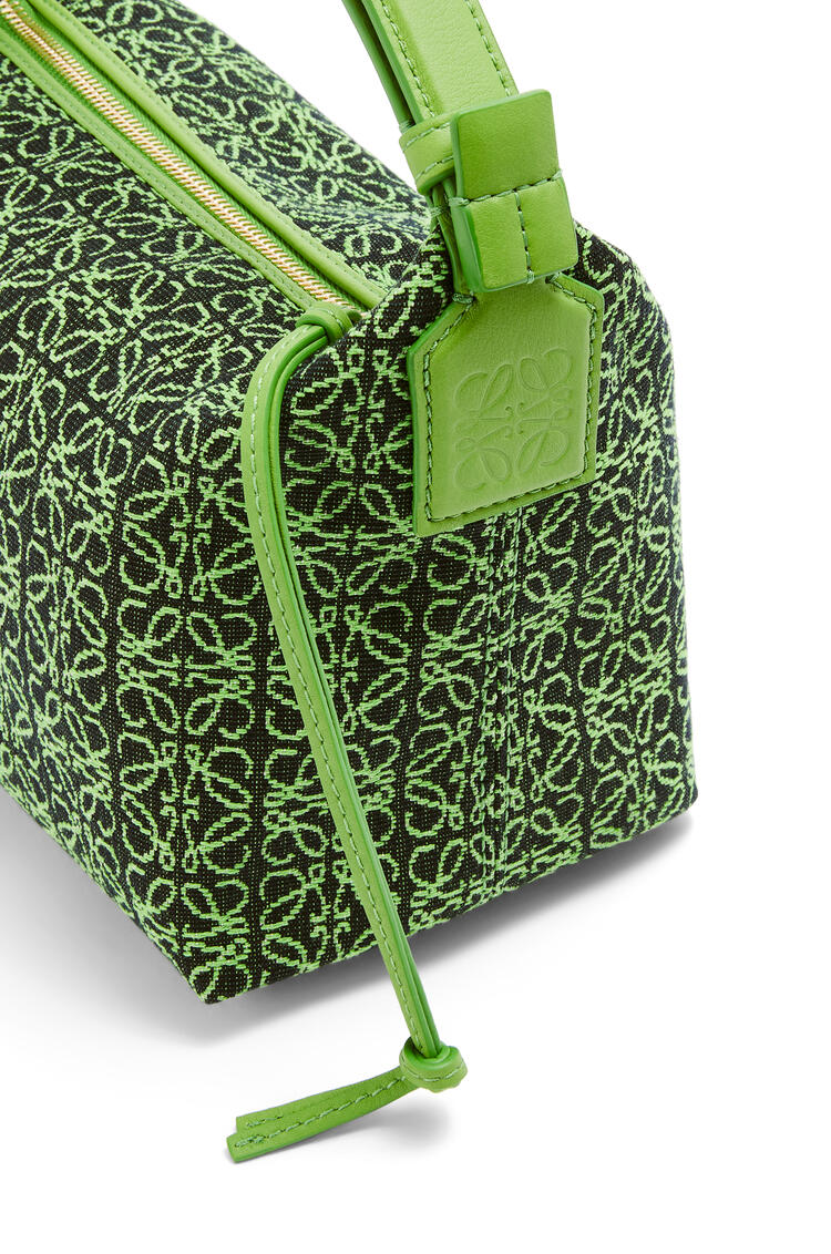 LOEWE Small Cubi bag in Anagram jacquard and calfskin Green/Apple Green