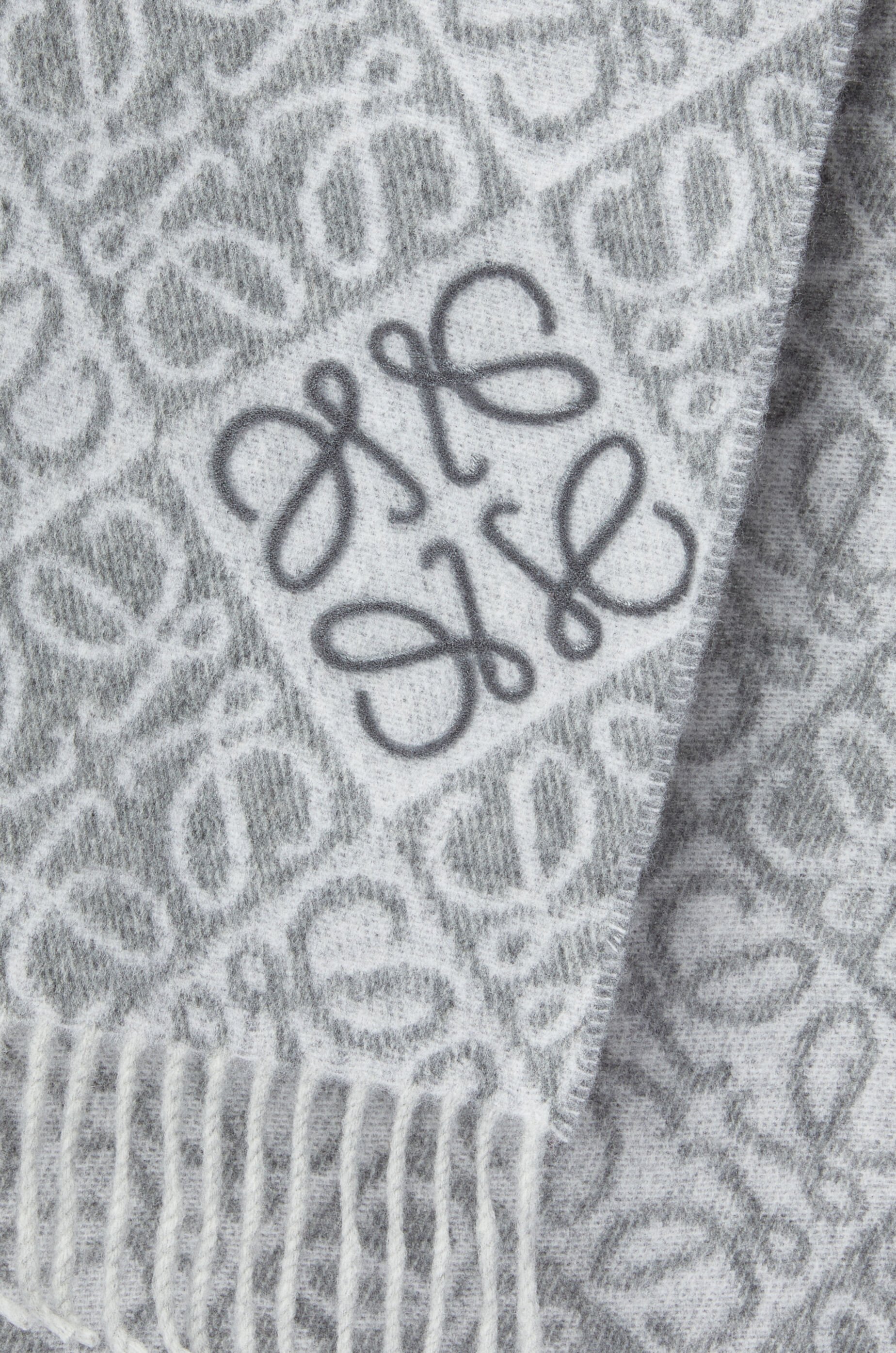 Anagram scarf in wool and cashmere Grey - LOEWE