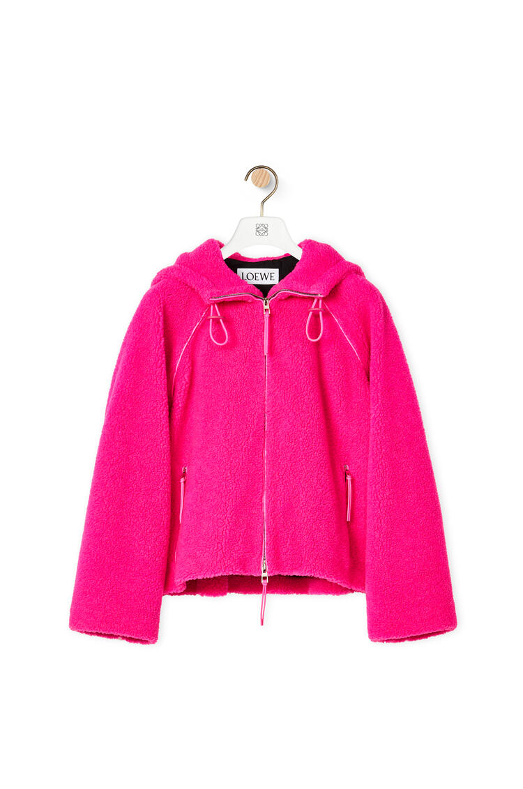 LOEWE Zip jacket in fleece Fluo Pink pdp_rd