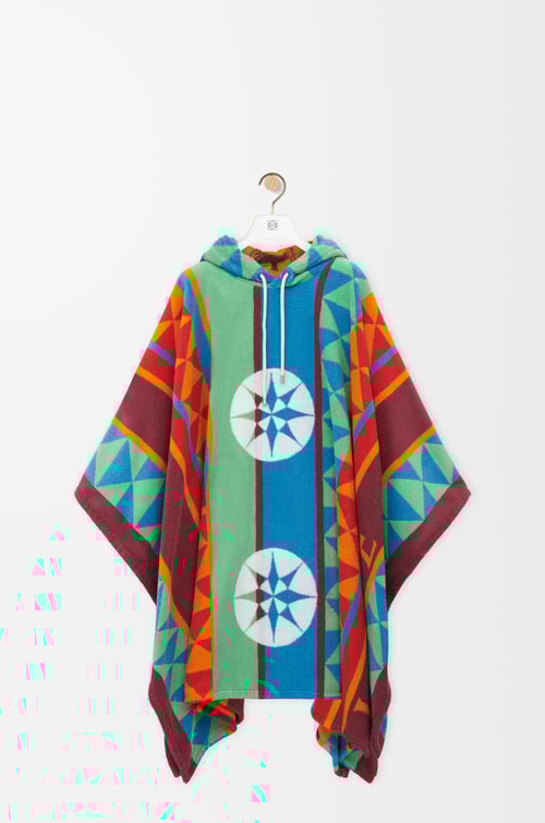 LOEWE Poncho in terry cotton jacquard Multicolor