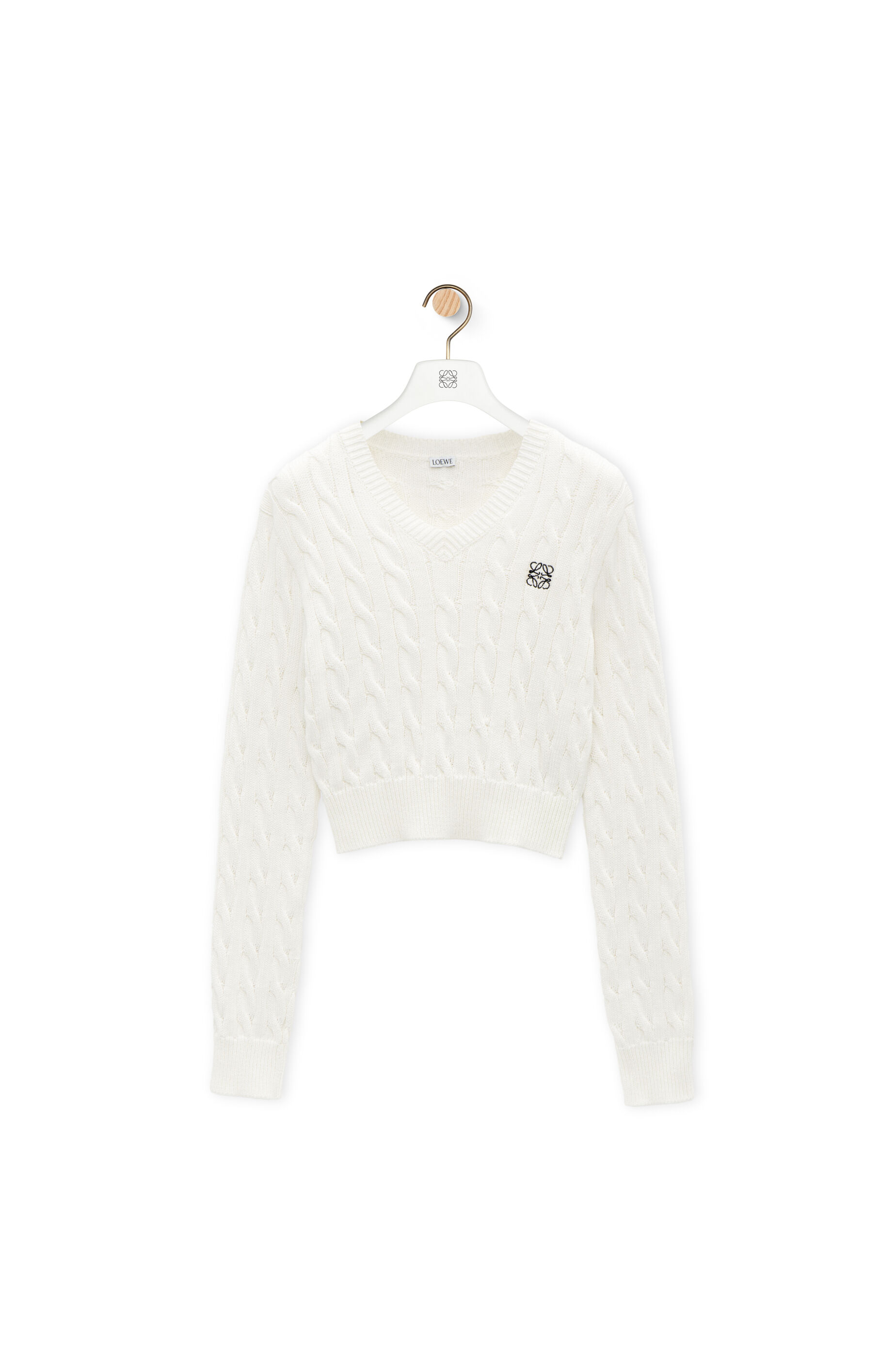 Sweater in cotton Soft White LOEWE