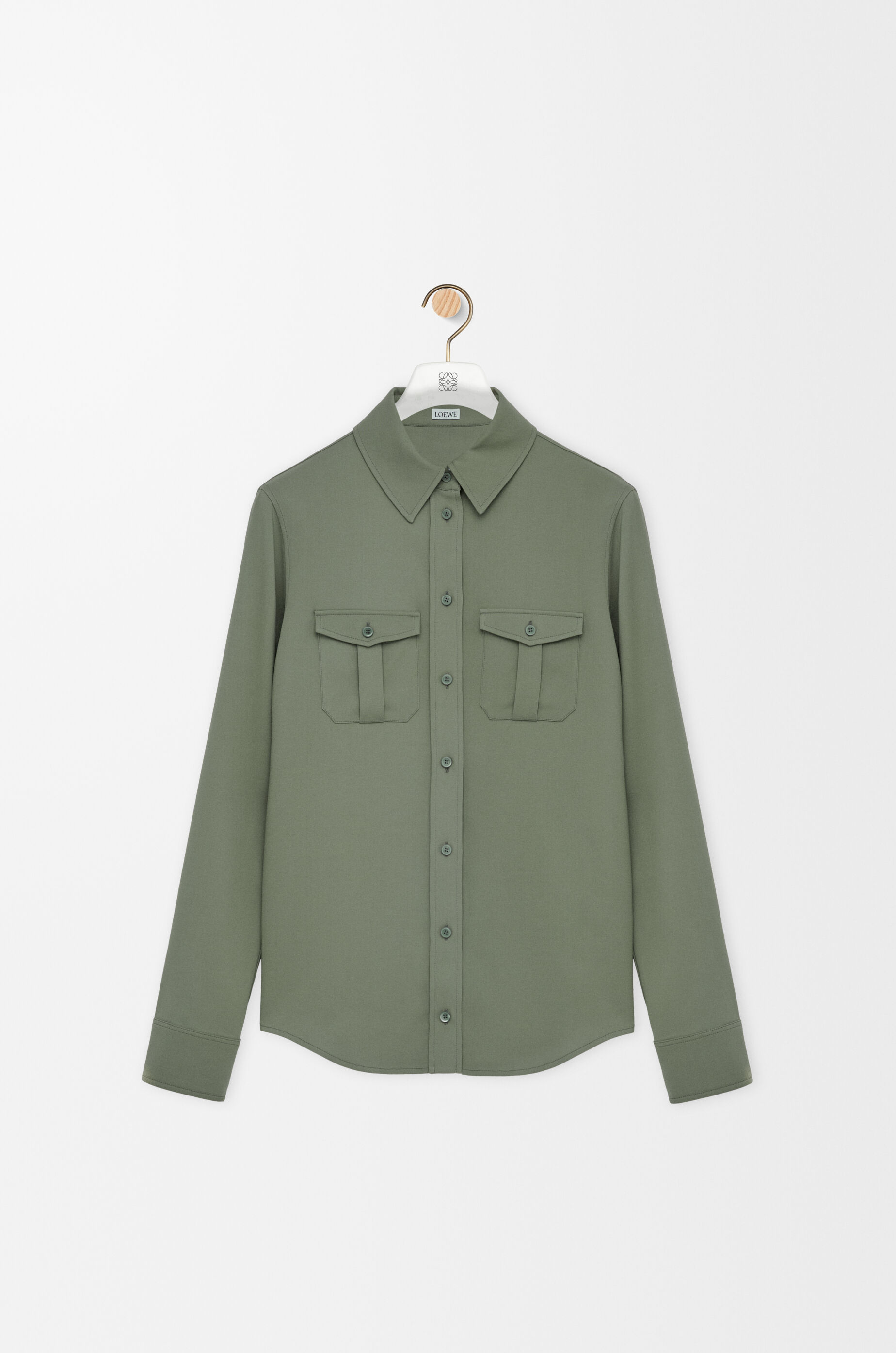 Shirt in stretch viscose Green - LOEWE
