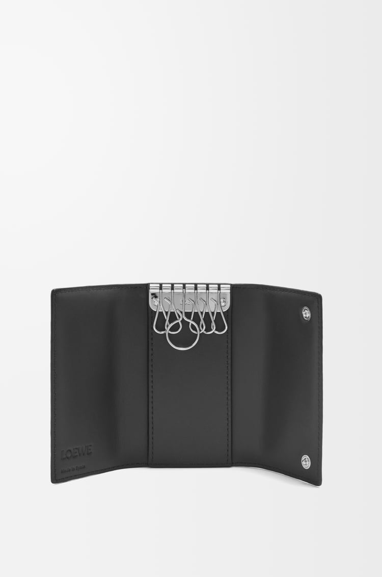 LOEWE Key case in soft grained calfskin Black