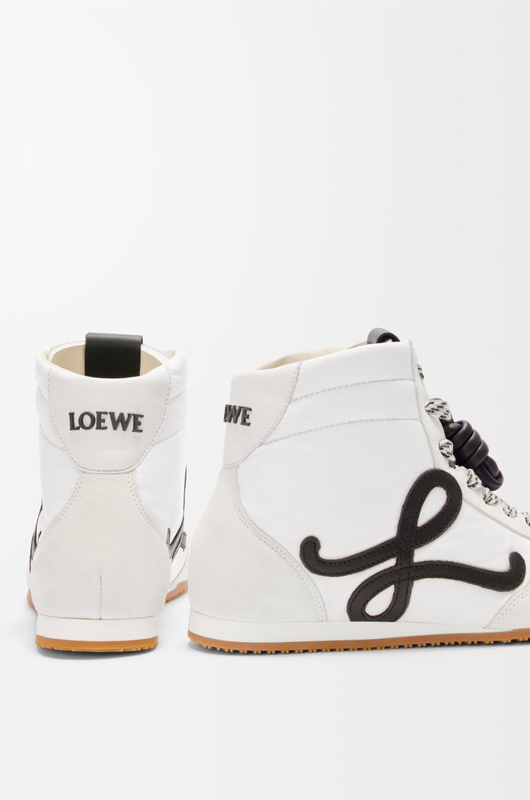 LOEWE Ballet Runner 2.0 high-top in nylon and calfskin White/Black