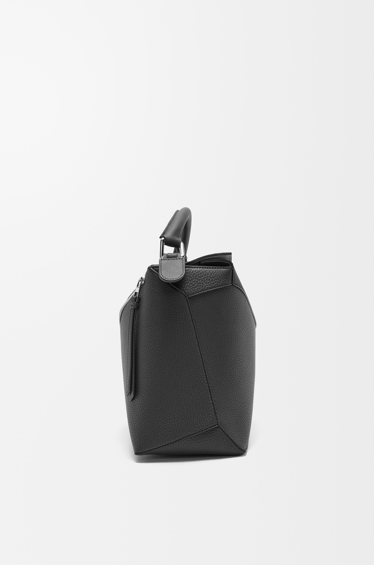 LOEWE Large Puzzle Edge bag in grained calfskin Black