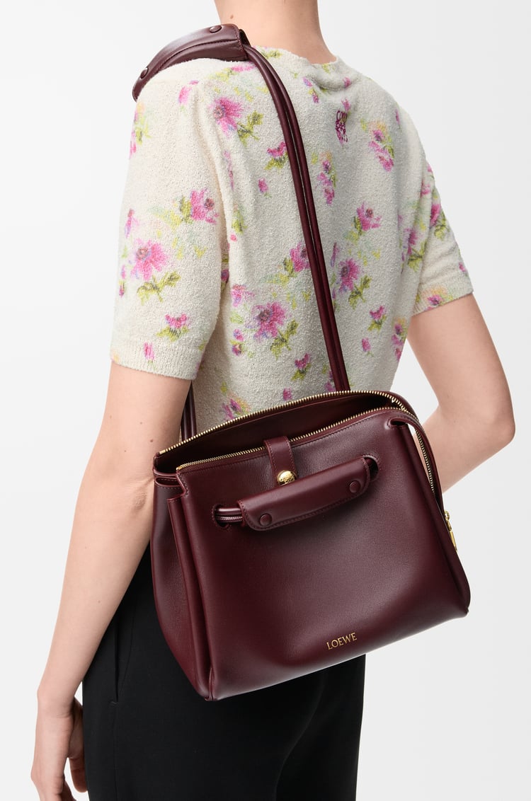 LOEWE Small Madrid bag in supple calfskin Dark Burgundy