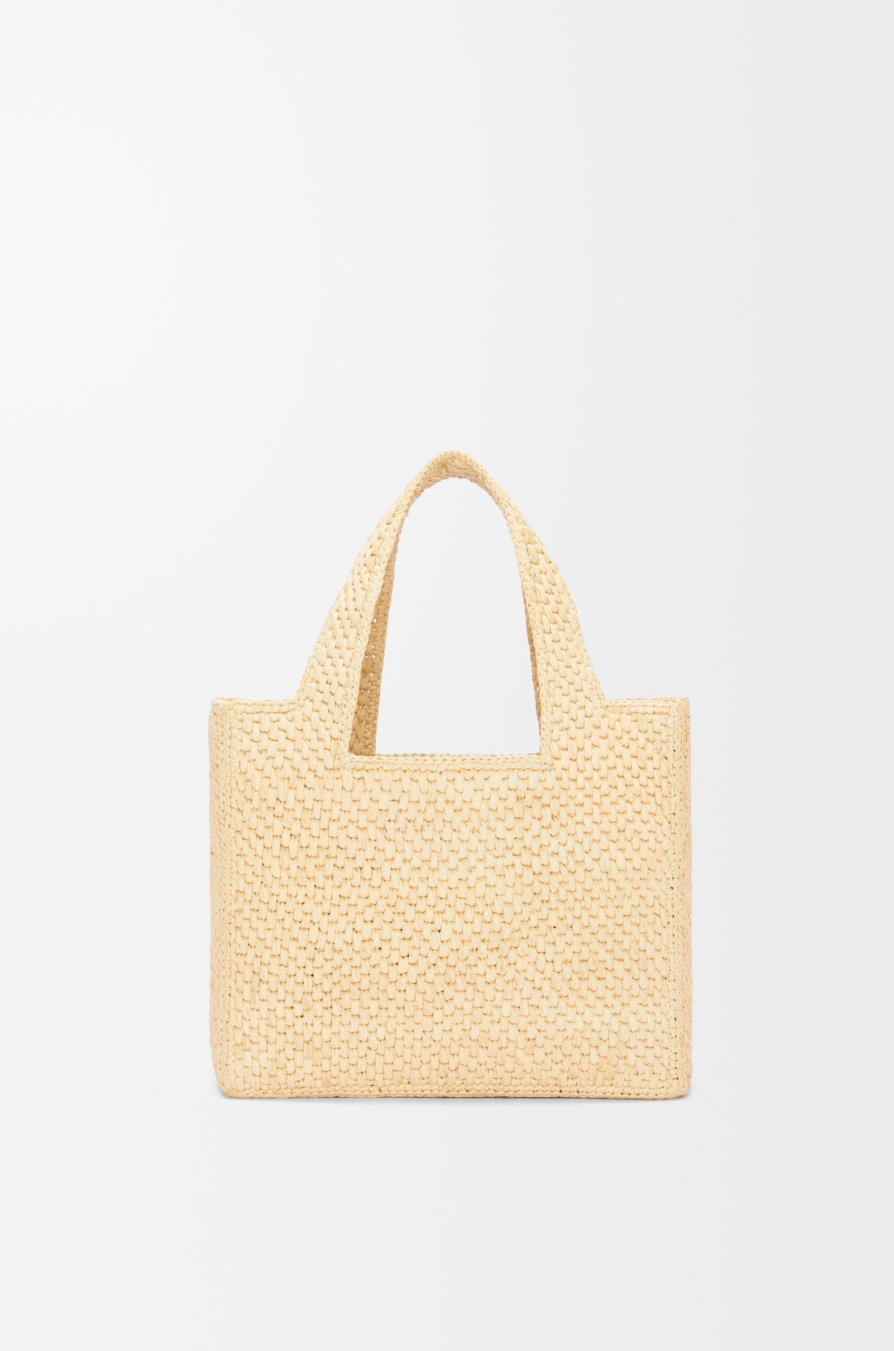 LOEWE Small LOEWE Font tote in raffia Natural