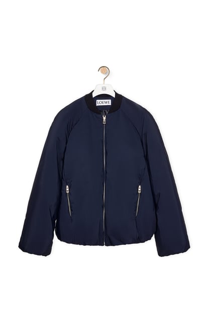LOEWE Padded bomber jacket in technical cotton Navy Blue plp_rd