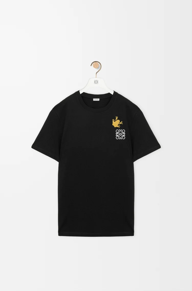 LOEWE Camiseta de corte holgado en algodón Negro/Multicolor