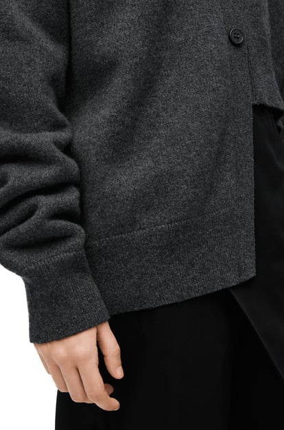 LOEWE Asymmetric cardigan in cashmere Medium Grey plp_rd