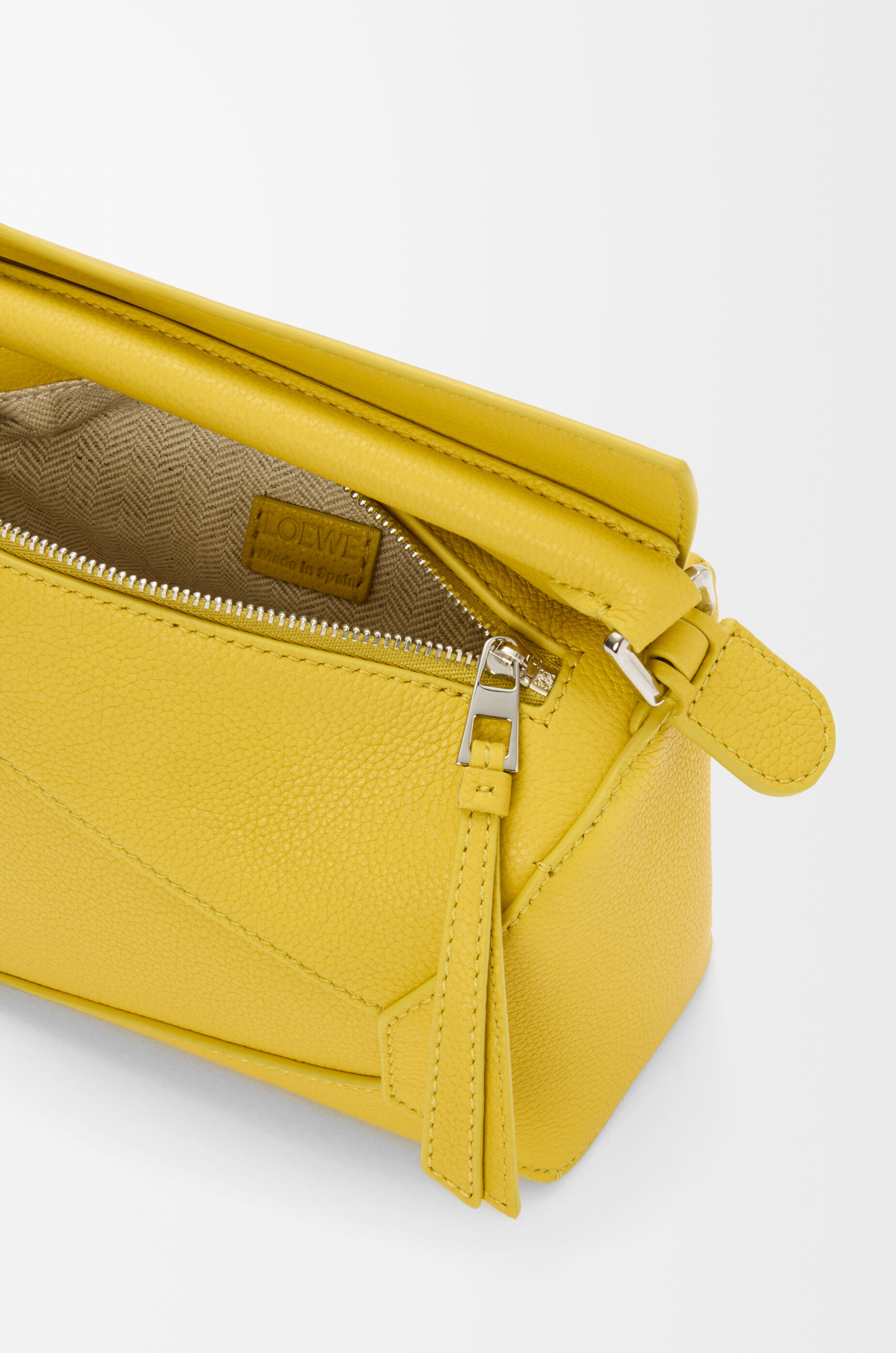 Mini Puzzle Edge bag in soft grained calfskin Yellow - LOEWE