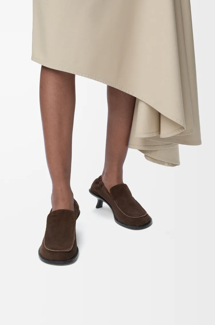 LOEWE Flex loafer in suede calfskin Dark Brown