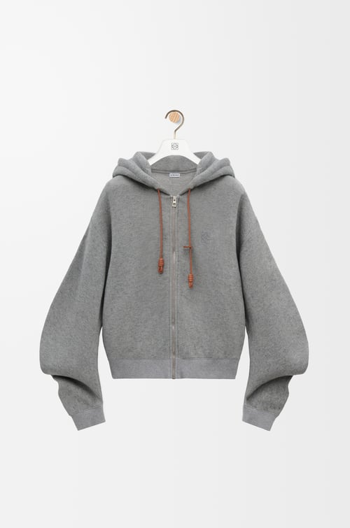 LOEWE Flamenco hoodie in cotton and cashmere Grey plp_rd