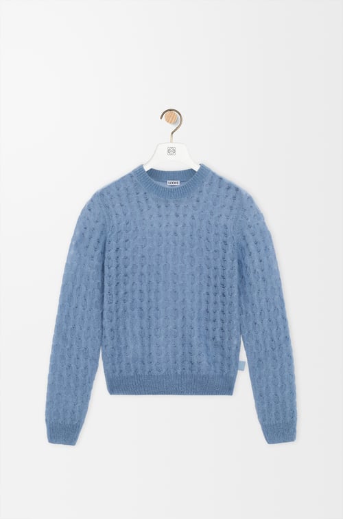 LOEWE 馬海毛和羊毛混紡套頭衫 淺藍色