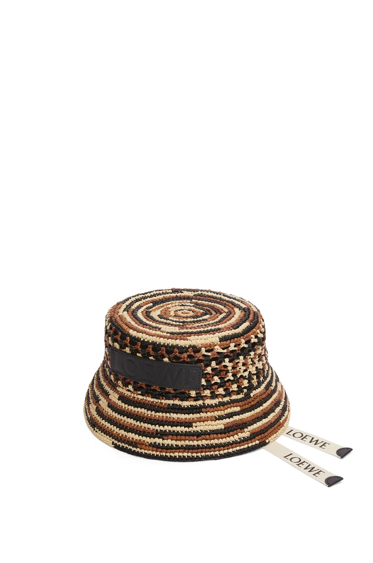LOEWE Sombrero de pescador en rafia Natural/Dorado Miel/Negro