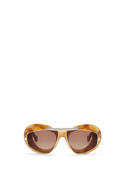 LOEWE Wing double frame sunglasses in acetate and metal 哈瓦那棕/棕色