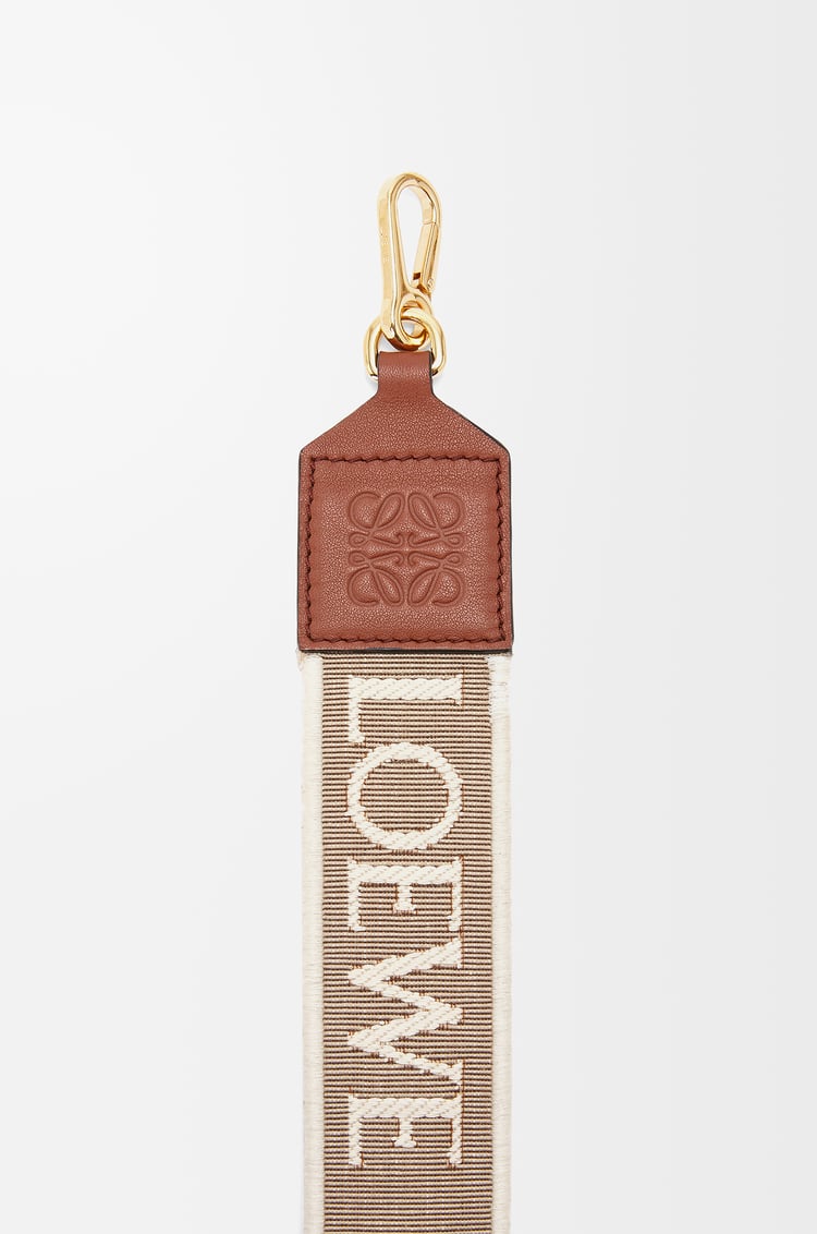 LOEWE 提花布和牛皮革 Anagram 包带 自然色/棕褐色