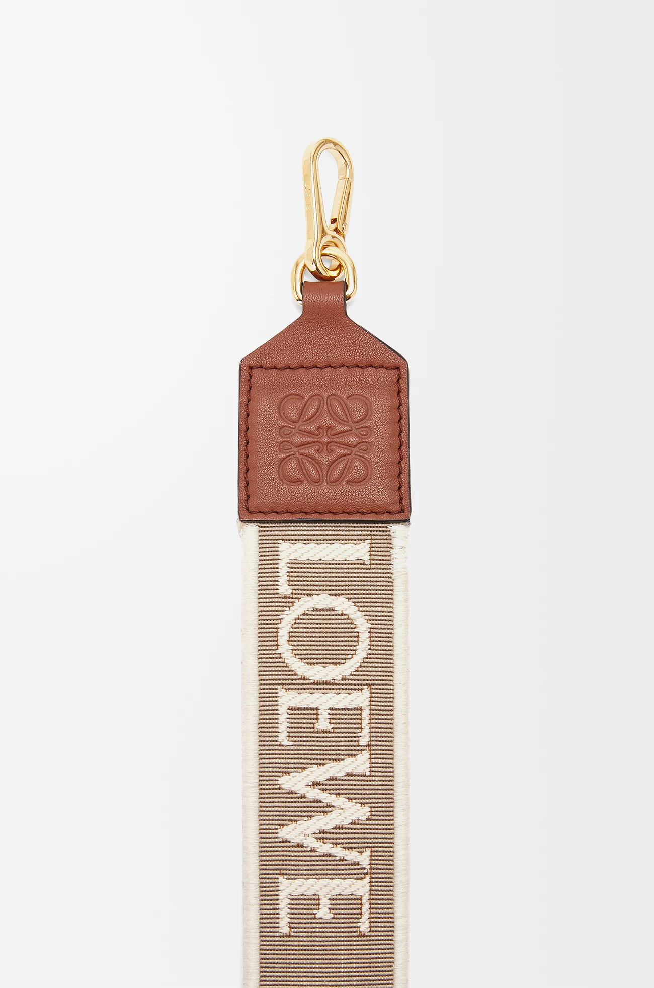 LOEWE Anagram Riemen aus Jacquard und Kalbsleder Natur/Tan