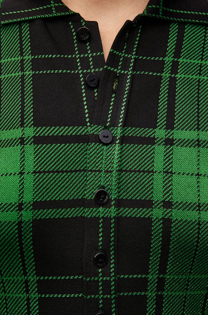 LOEWE Poloshirt aus Seide Grün/Schwarz plp_rd
