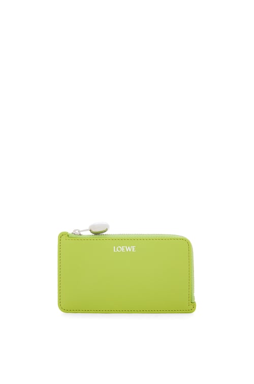 LOEWE ぺブル コインカードホルダー（シャイニーナパカーフ） グリーンリーフ plp_rd
