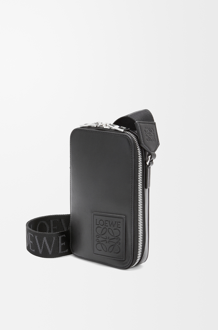 LOEWE Vertical crossbody pocket in satin calfskin Black
