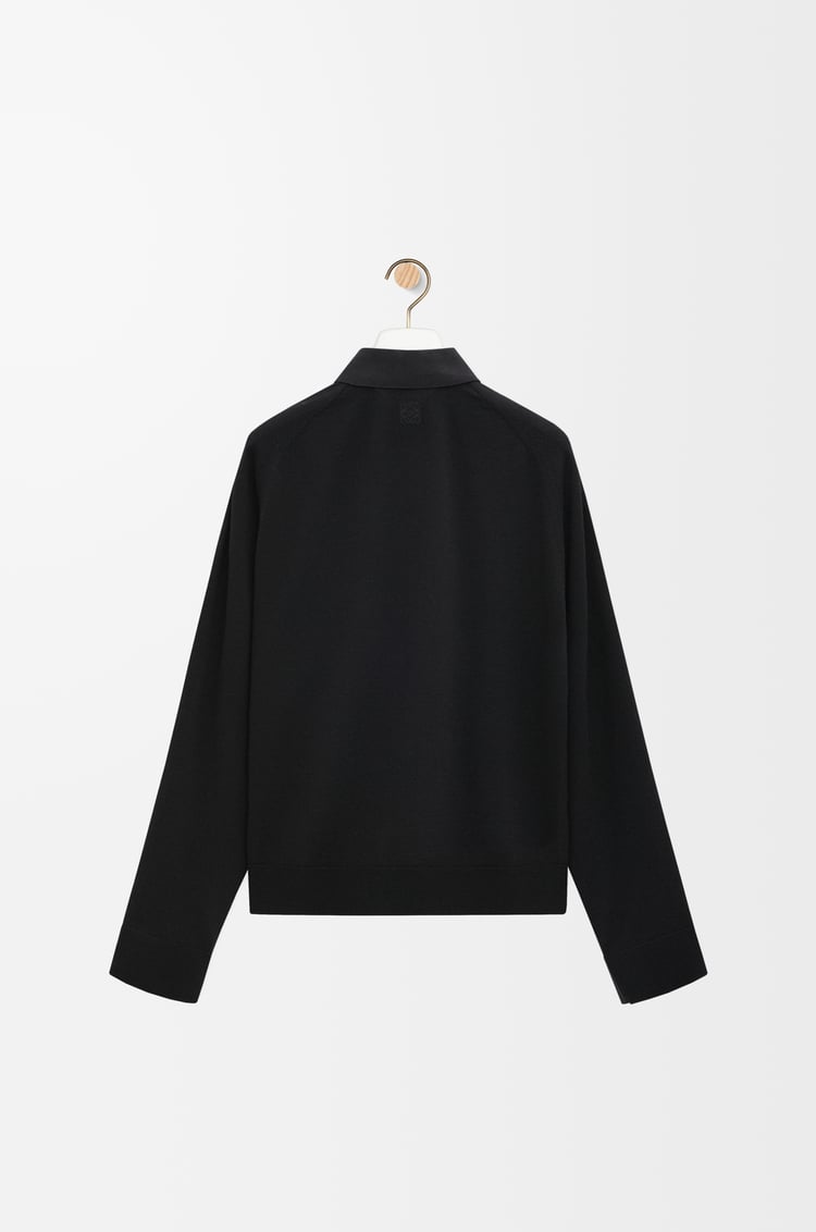 LOEWE ハイブリッド シャツ（コットン&ウール） ブラック/ブラック