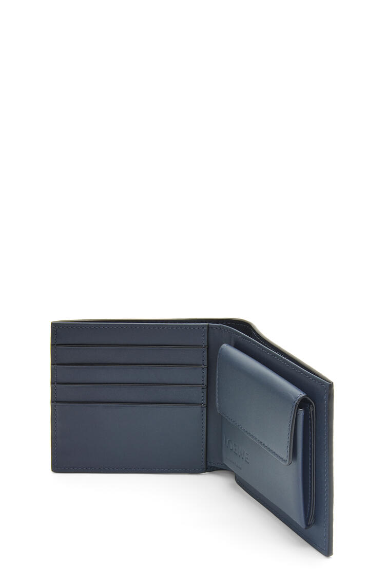 LOEWE Bifold coin wallet in soft grained calfskin Onyx Blue