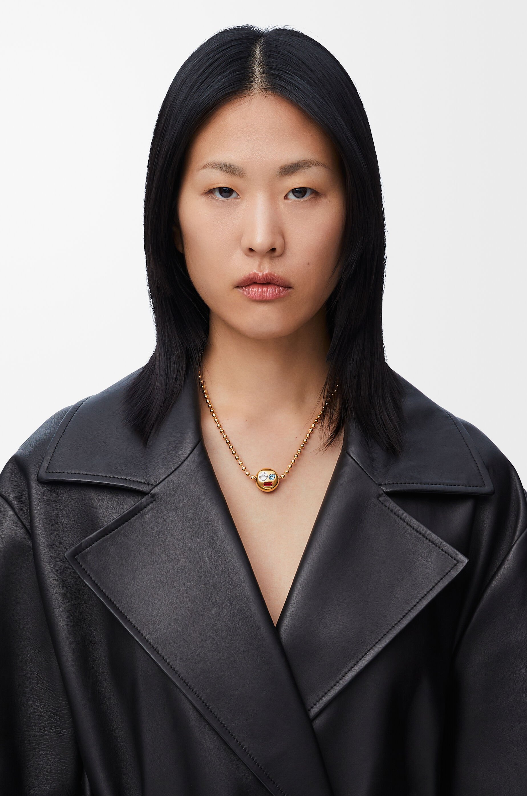 Anagram Pebble necklace in sterling silver and crystals Gold Anagram Pebble necklace in sterling silver and crystals Gold