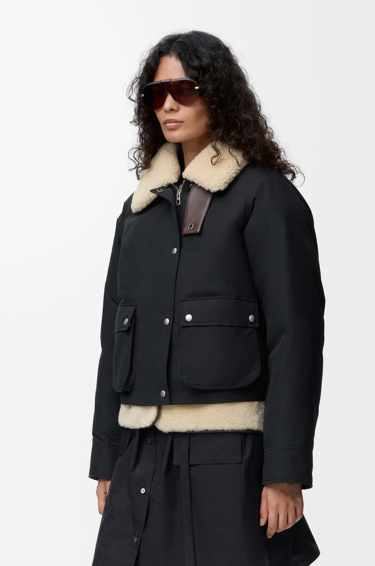 LOEWE パファー（シアリング&コットンブレンド） ブラック