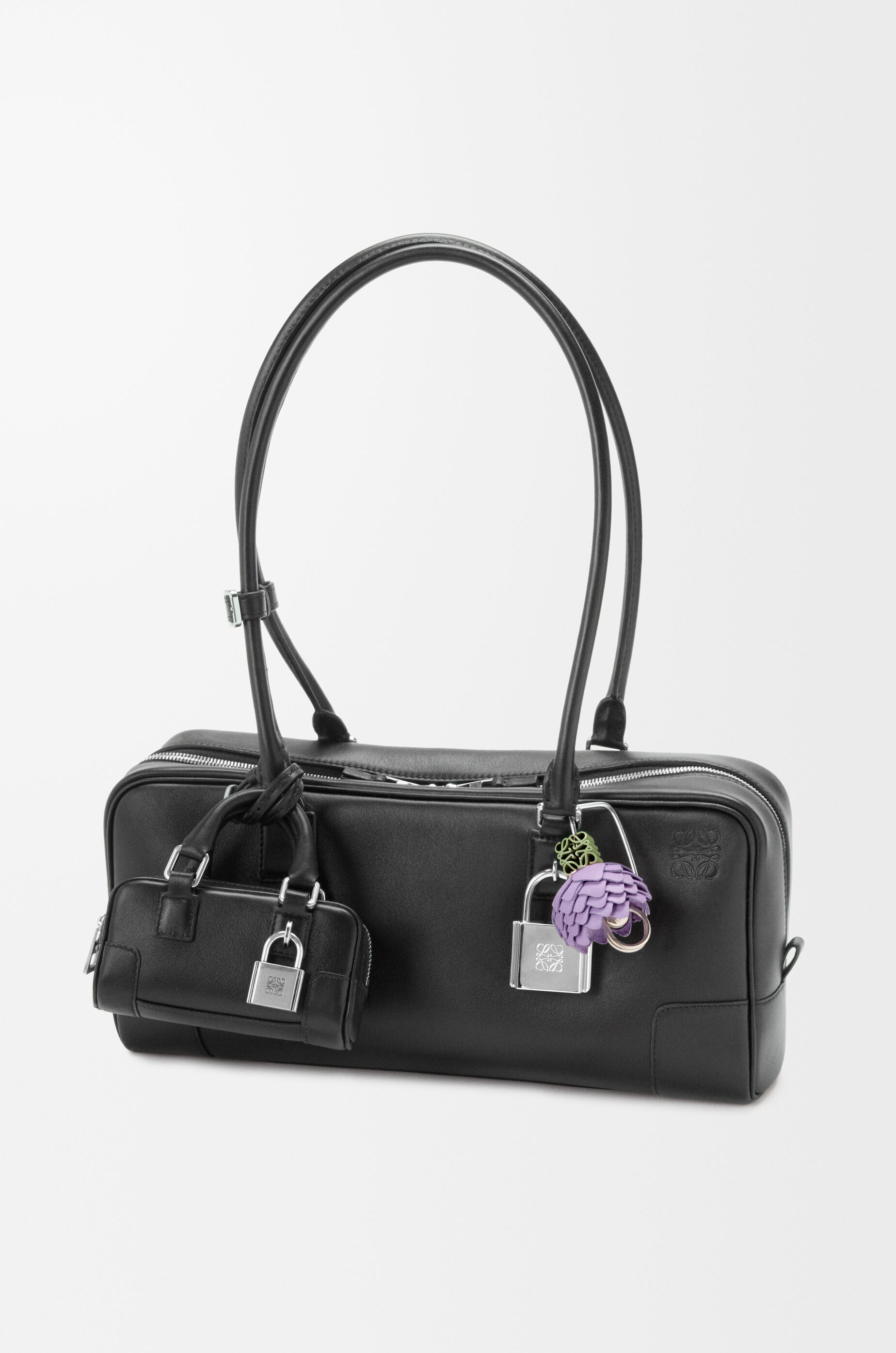 Amazona Nano in shiny calfskin Black - LOEWE
