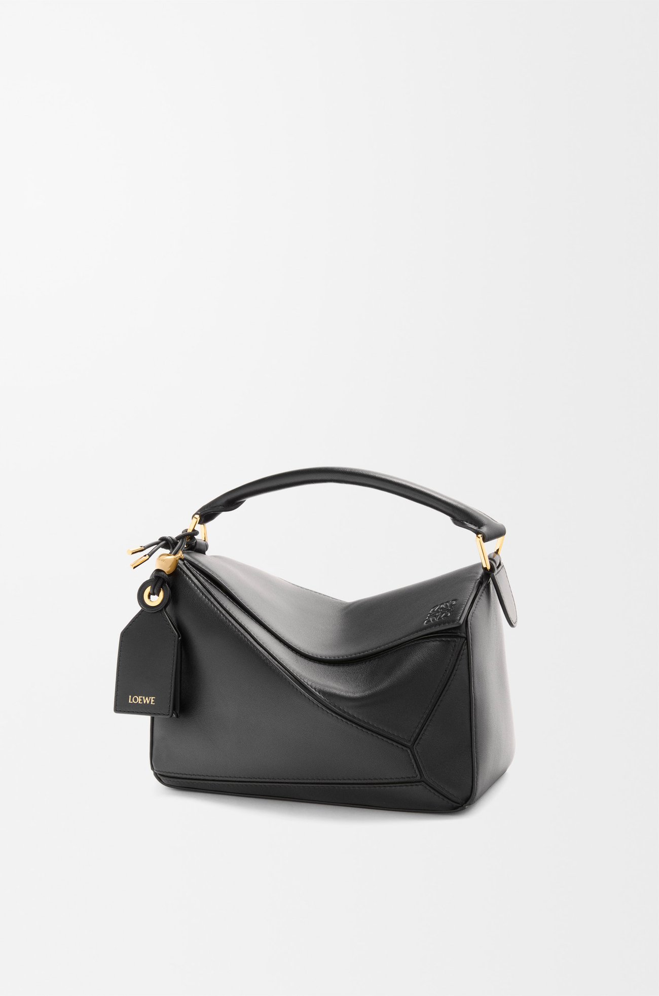 LOEWE Bolso Featherlight Puzzle pequeño en piel napa de cordero Negro plp_rd