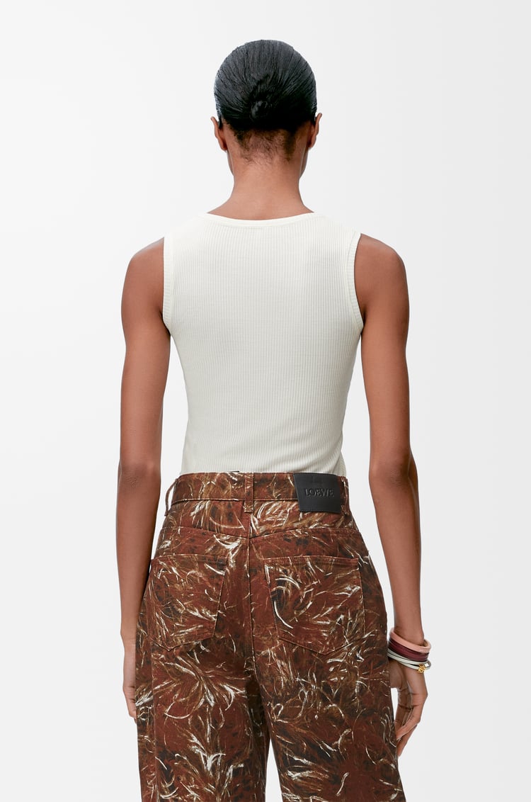 LOEWE Top sin mangas Anagram en seda Blanco Suave