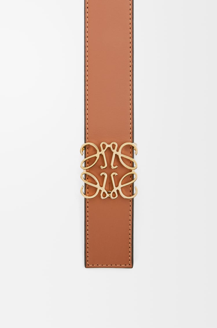 LOEWE Reversible Anagram belt in smooth calfskin Tan/Black/Gold