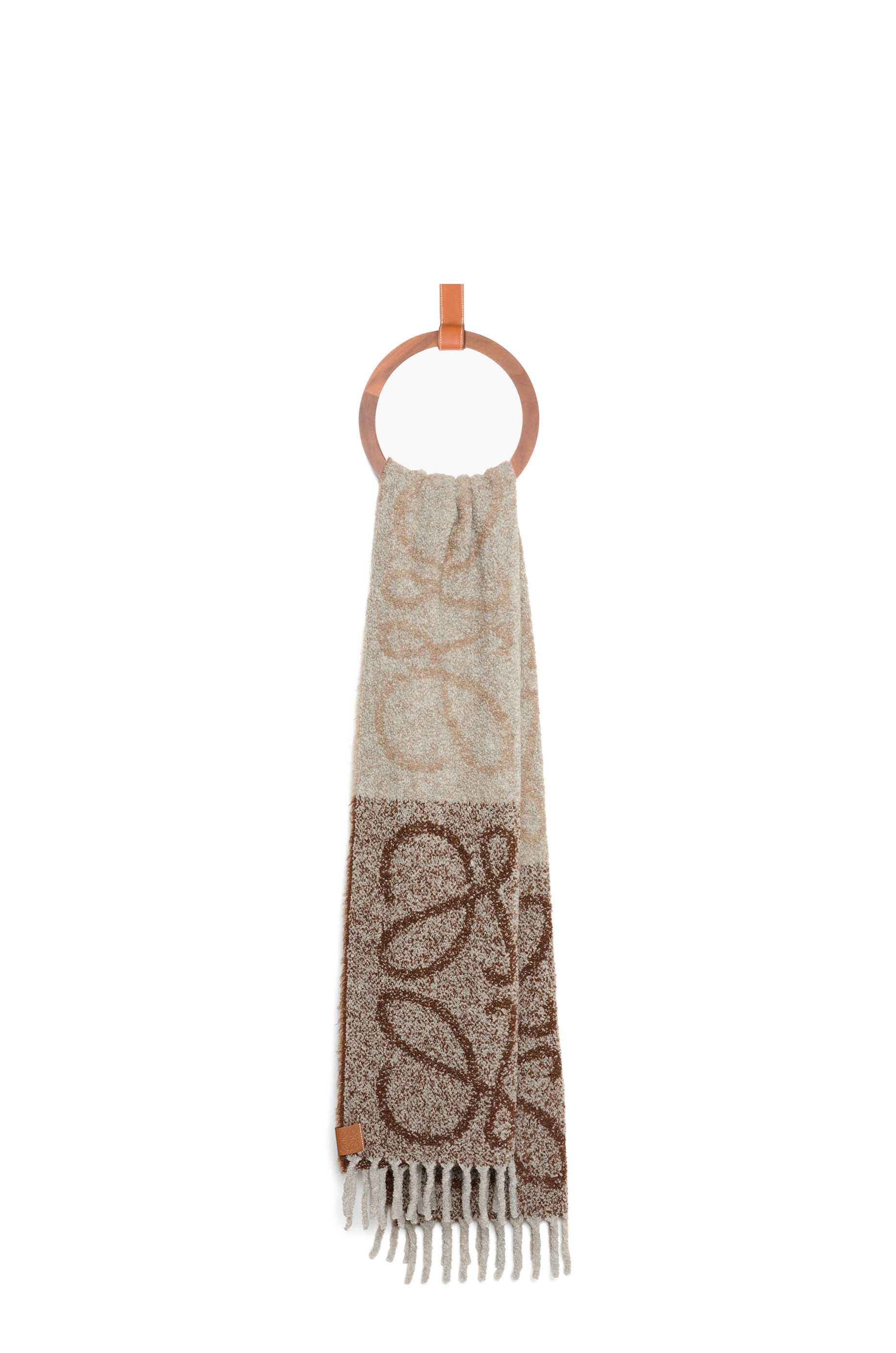 ★Loewe★スカーフ(カシミヤ) Anagram scarf in alpaca and wool Brown - LOEWE