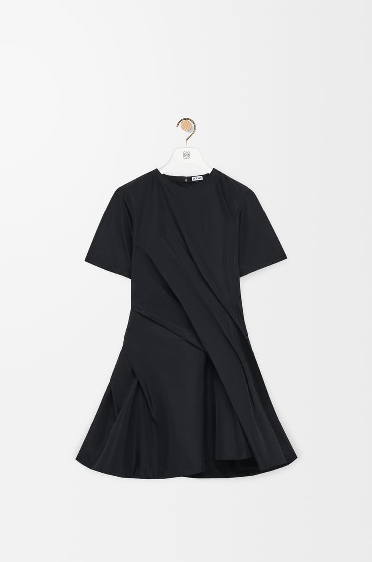LOEWE twisted dress in silk blend taffeta Black