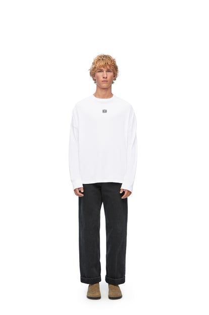 LOEWE Oversized fit long sleeve T-shirt in cotton 白色 plp_rd