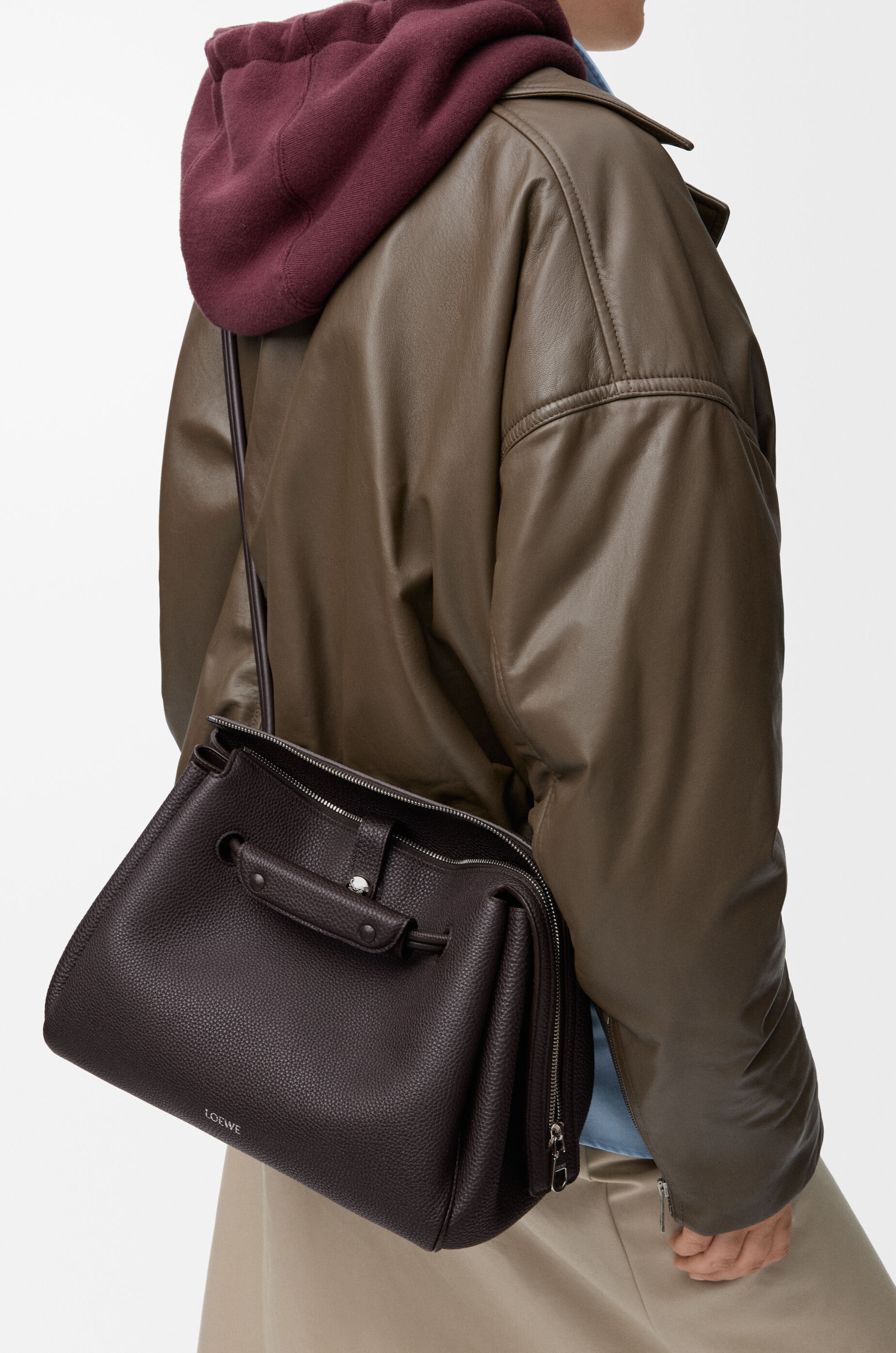 Medium Madrid bag in supple grained calfskin Brown - LOEWE USA