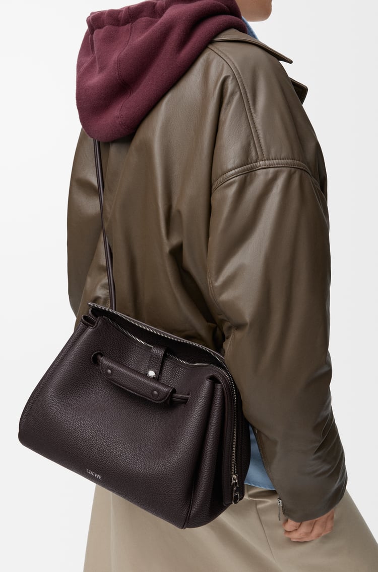 LOEWE Medium Madrid bag in supple grained calfskin Dark Ebony