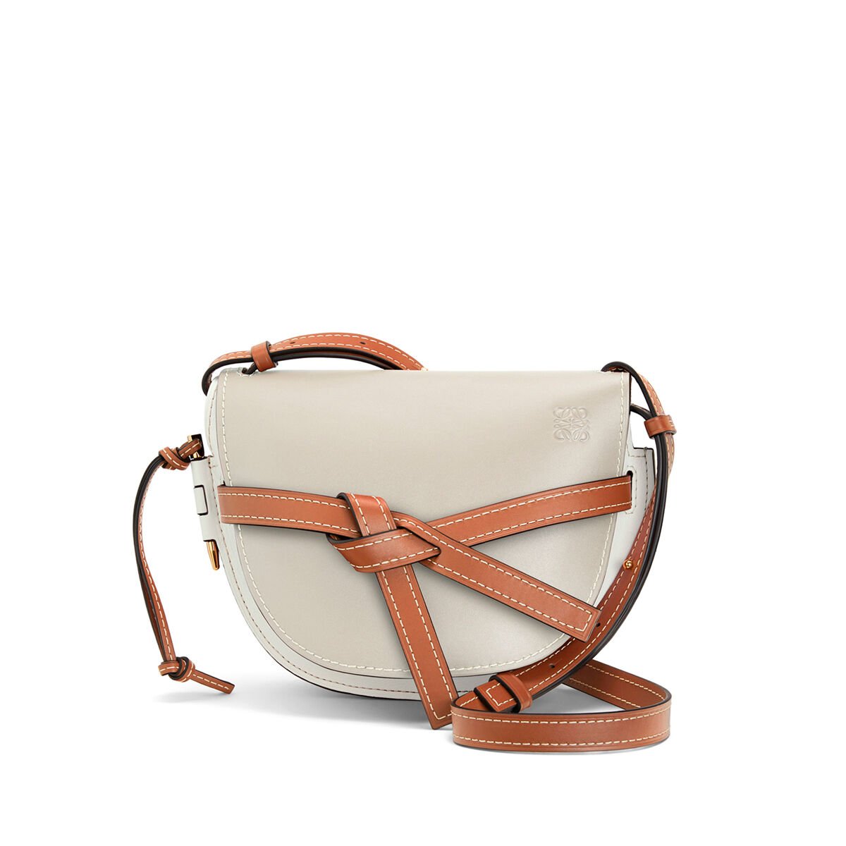 Small Gate bag in soft calfskin Light Oat/Soft White LOEWE