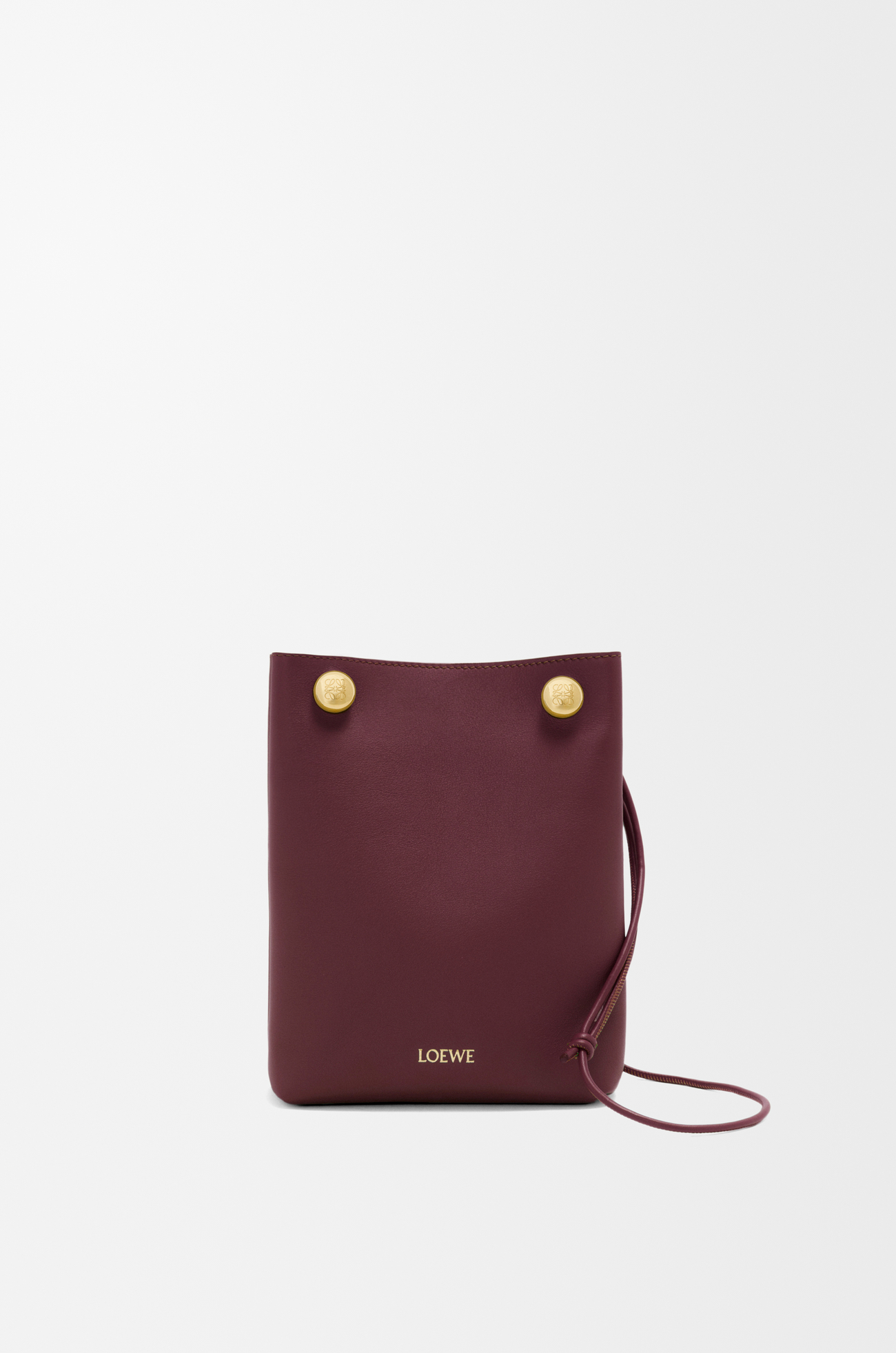 LOEWE Pouch Pebble en piel de ternera Burdeos Oscuro