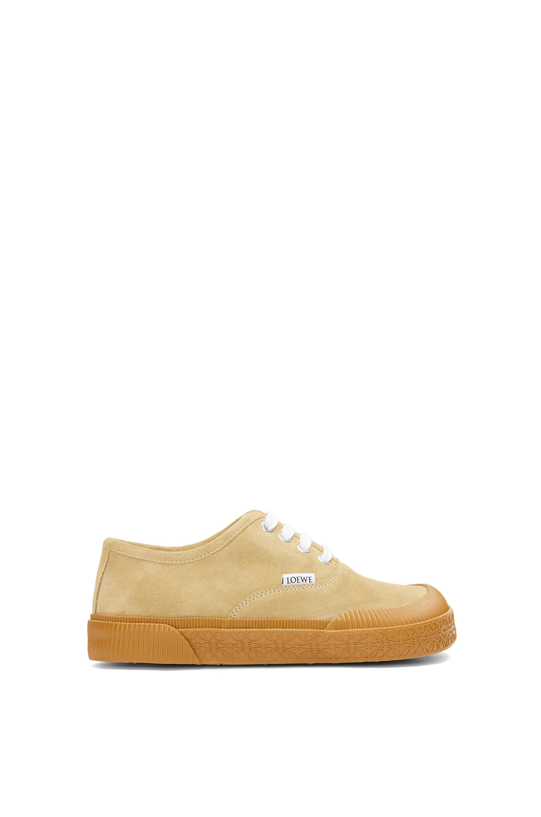 Terra Vulca lace up sneaker in suede Gold LOEWE